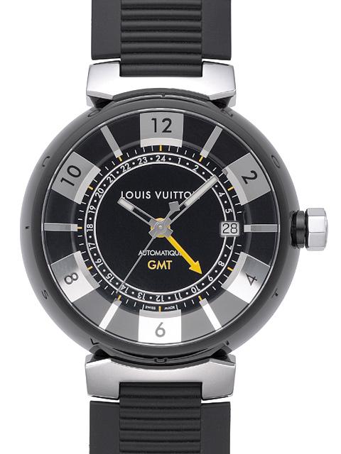 ルイヴィトン時計 スーパーコピー タンブール イン ブラック オートマティック GMT / Ref.Q113K0